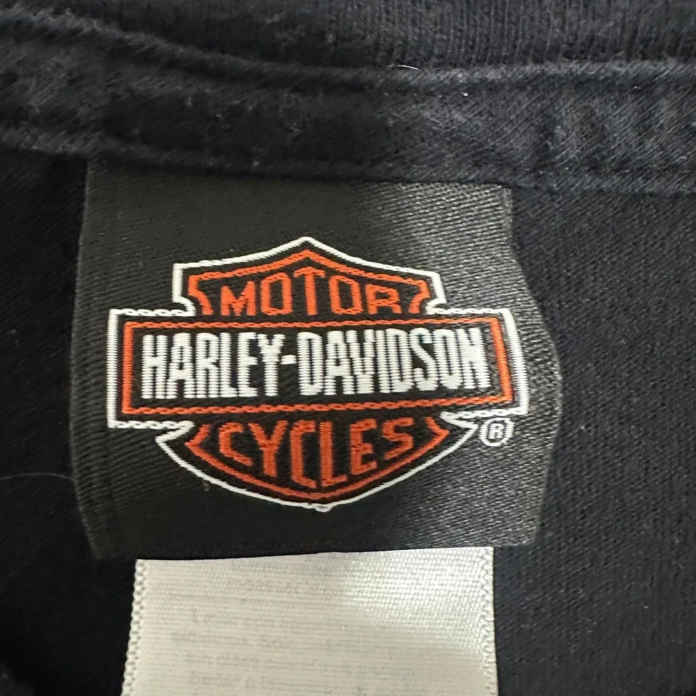Harley-Davidson Graphic T-Shirt N. Canton Ohio Flag Mens Black Size Small‎